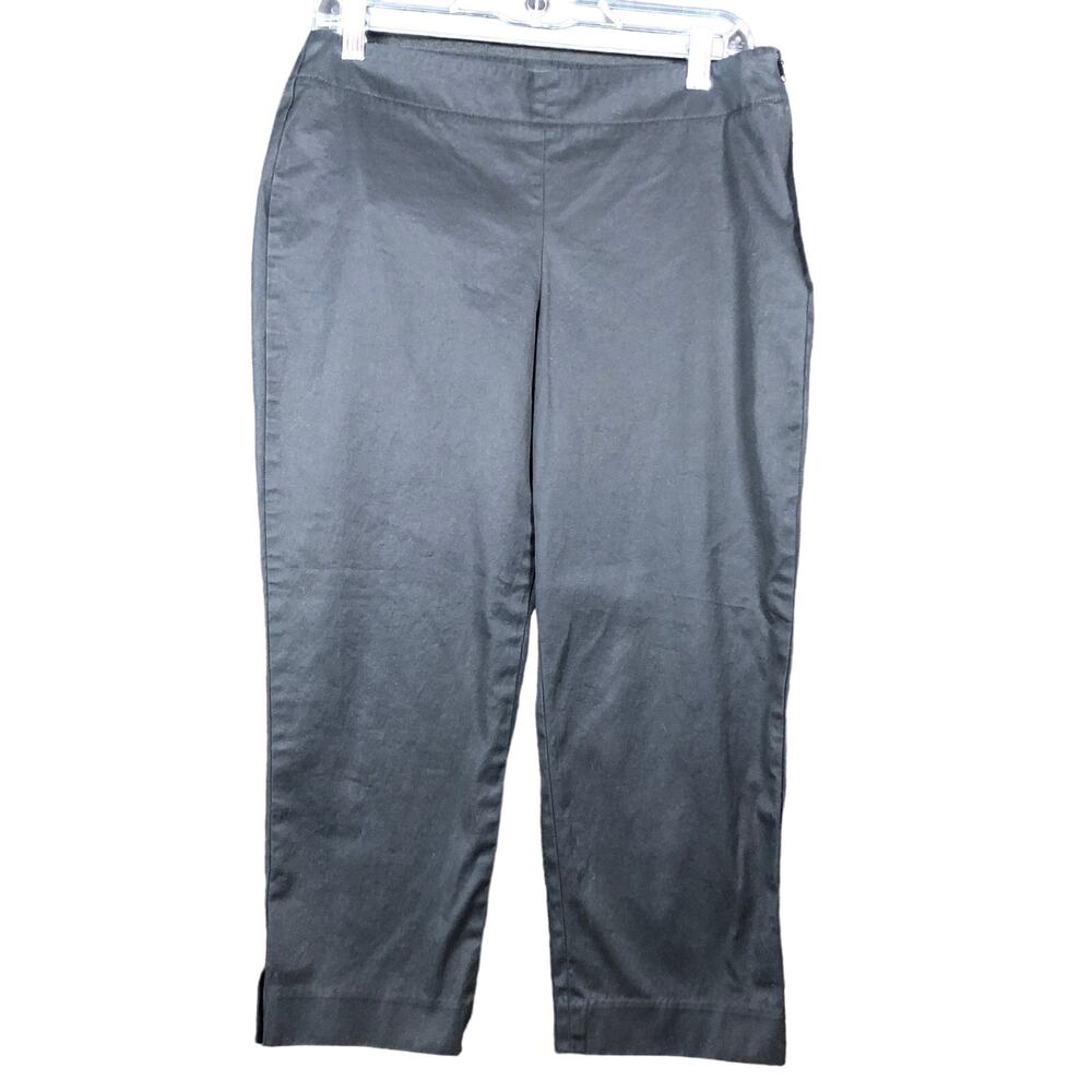 Talbots Womens Pants Black Heritage Capris Cropped Mid Rise Stretch 8P